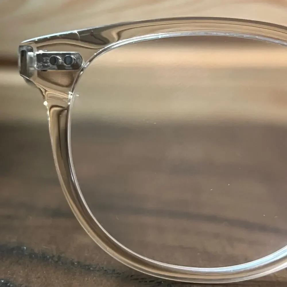 RFLKT Aura Eyeglass Frames Round Champagne Keyhole Acetate 50-19-140 Medium